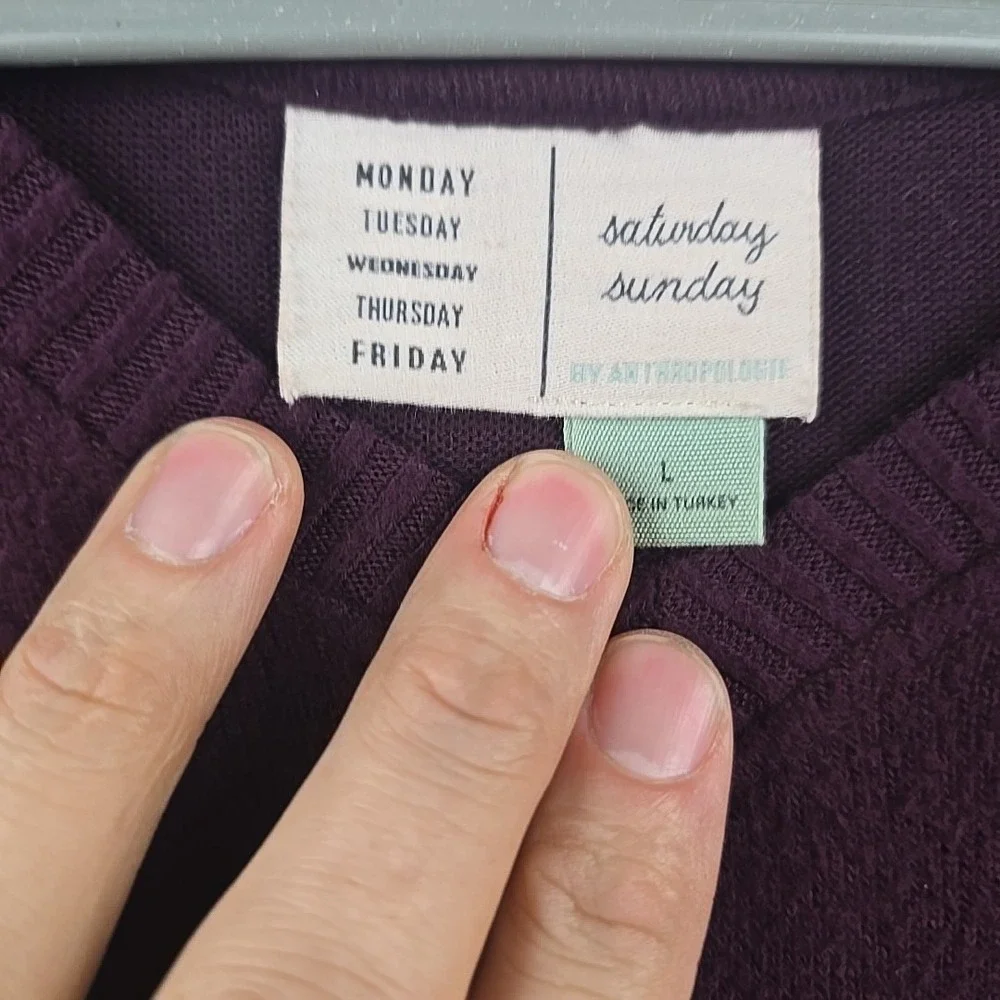 Saturday Sunday‎ By Anthropologie Sweater Womens Large Purple Pullover Lounge
